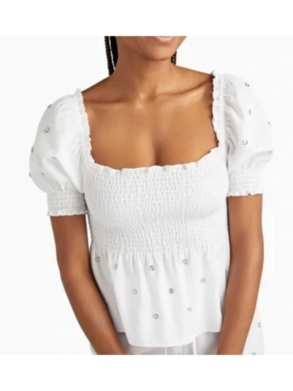 HILL HOUSE jewel jammie top in white size M